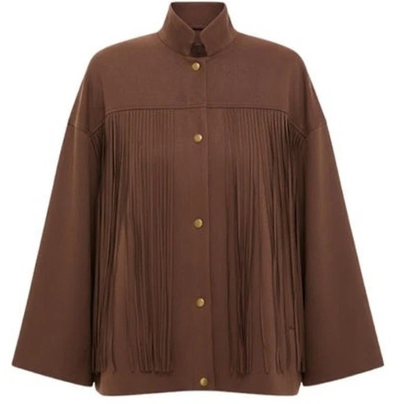 TUCKERNUCK Chocolate Suede Fringe Marant Shirt Jacket Size Medium NWT - Picture 5 of 8